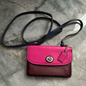 Coach Fuchsia and Burgundy Crossbody Bag